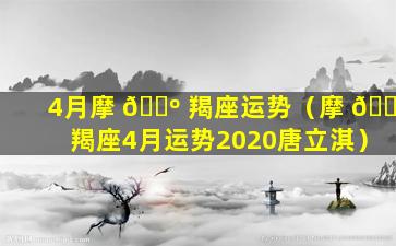 4月摩 🌺 羯座运势（摩 🐶 羯座4月运势2020唐立淇）